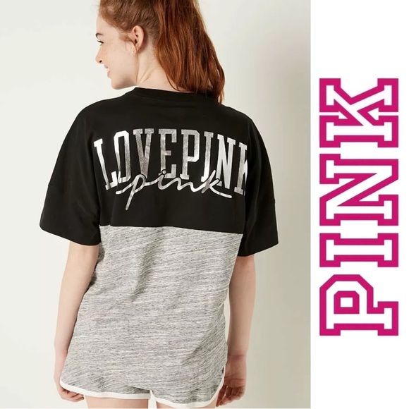 Victoria's Secret PINK | Varsity Short Sleeve Crew T-Shirt | Size Extra Small - Picture 1 of 13